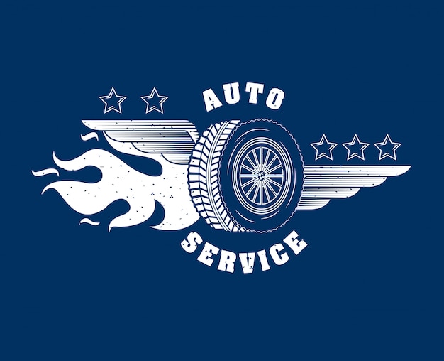 Auto repair service logo Free Vector