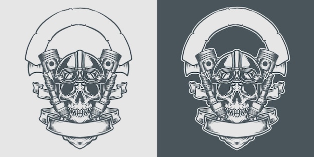 Premium Vector | Automotive skull