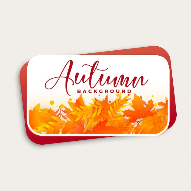 Autumn background design with fall\
leaves