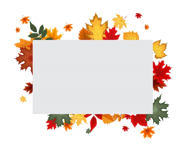 Autumn background with blank banner | Premium Vector