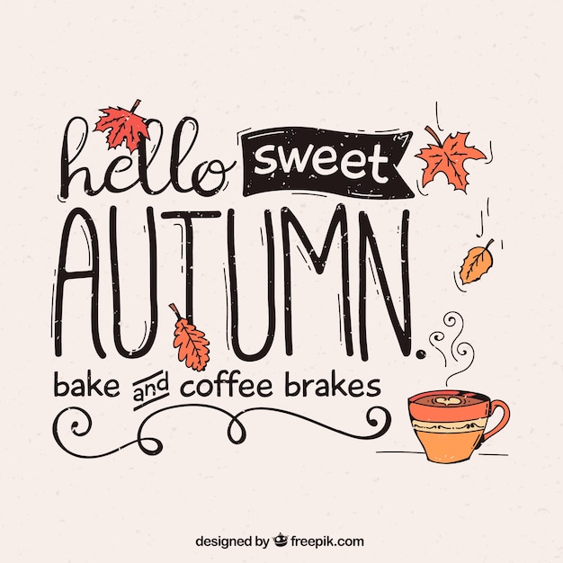 Autumn background with coffee Vector | Free Download