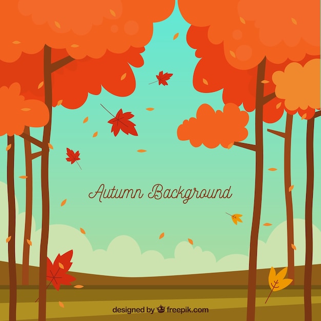 Autumn background with landscape