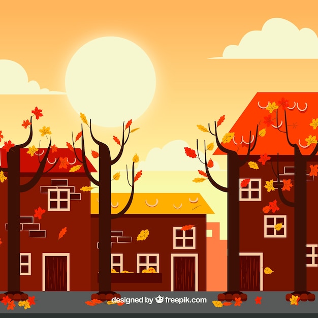 Autumn background with landscape