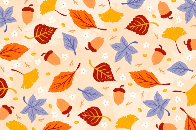 Autumn background with leaves theme | Free Vector