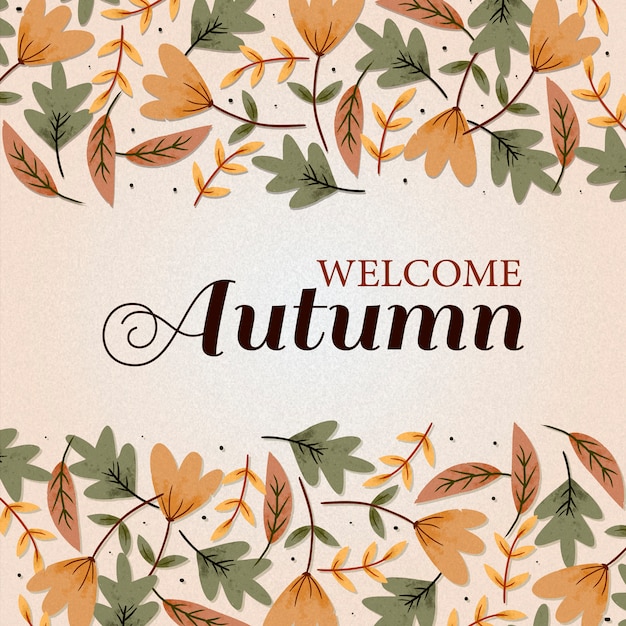 Autumn background with leaves | Premium Vector