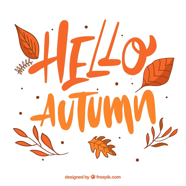 Free Vector | Autumn background with message and typography