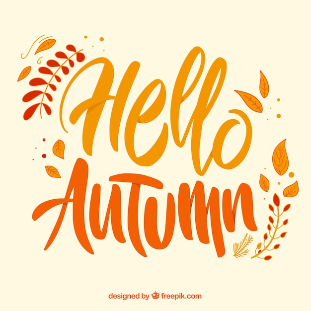 Free Vector | Autumn background with message and typography