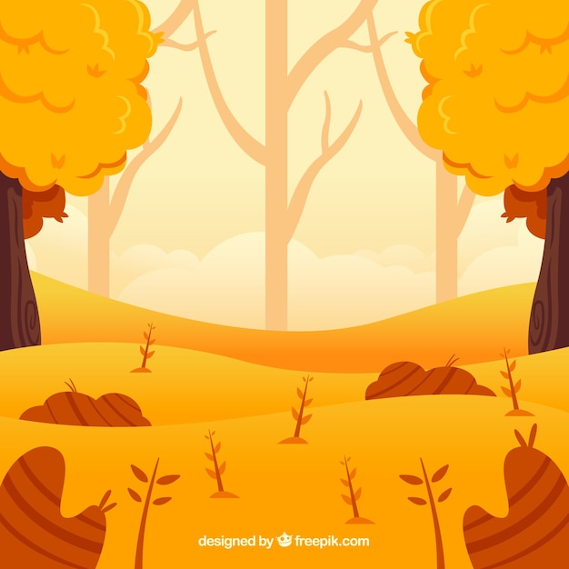 Autumn background with trees and\
landscape