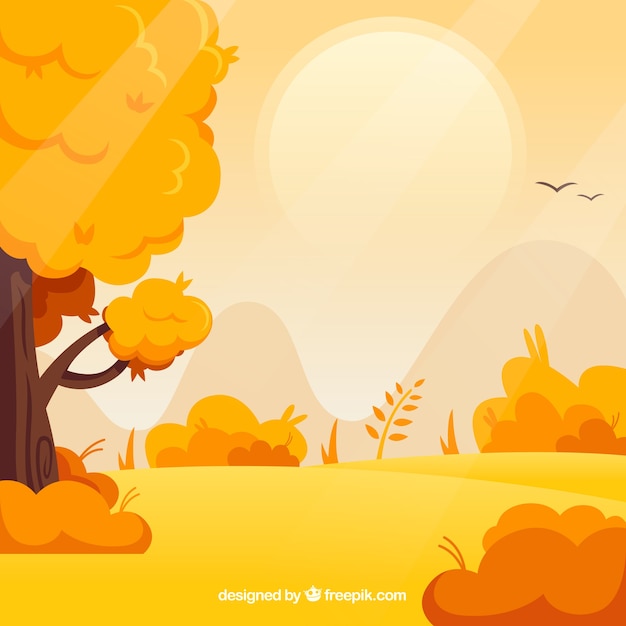 Autumn background with trees and
landscape