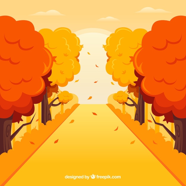 Autumn background with trees and\
landscape