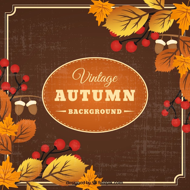 Autumn background with vintage style