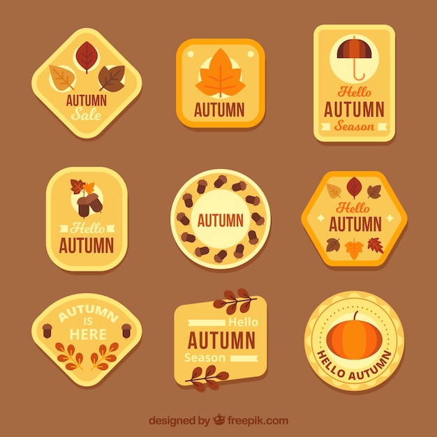 Download Free Autumn Badges Collection In Flat Style Vector Free Download Use our free logo maker to create a logo and build your brand. Put your logo on business cards, promotional products, or your website for brand visibility.
