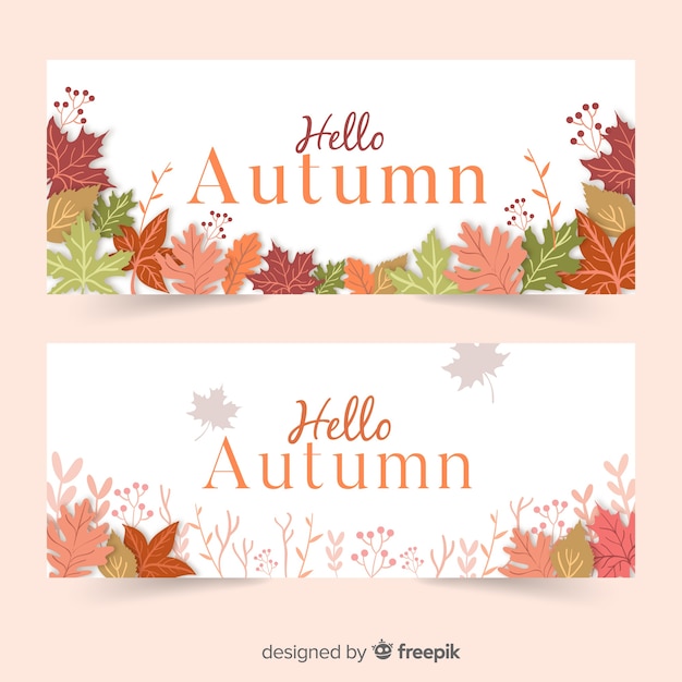 free-vector-autumn-banners-template-flat-design