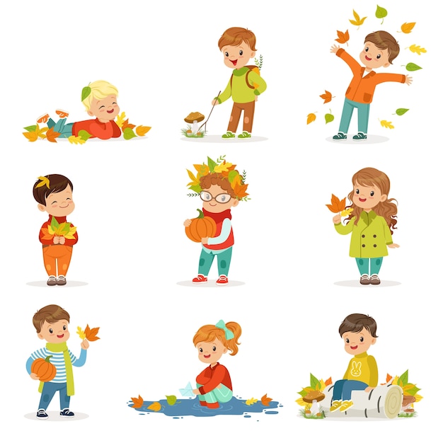 premium-vector-autumn-children-s-activities-set-kids-having-fun-in