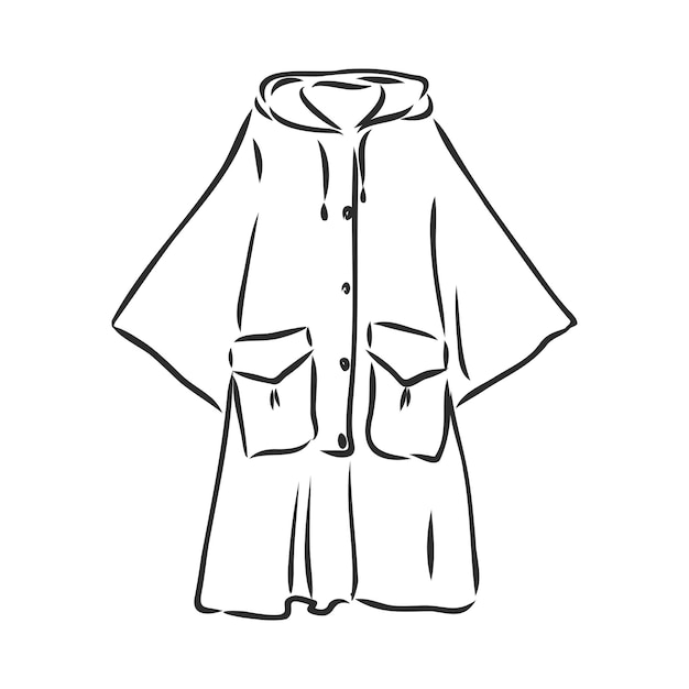 Premium Vector | Autumn coat hand drawn vector illustration raincoat ...