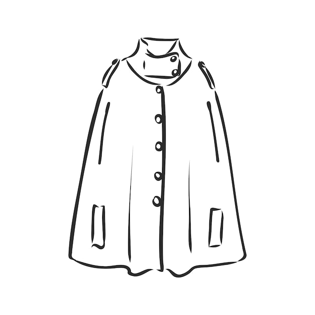 Premium Vector | Autumn coat hand drawn vector illustration raincoat ...