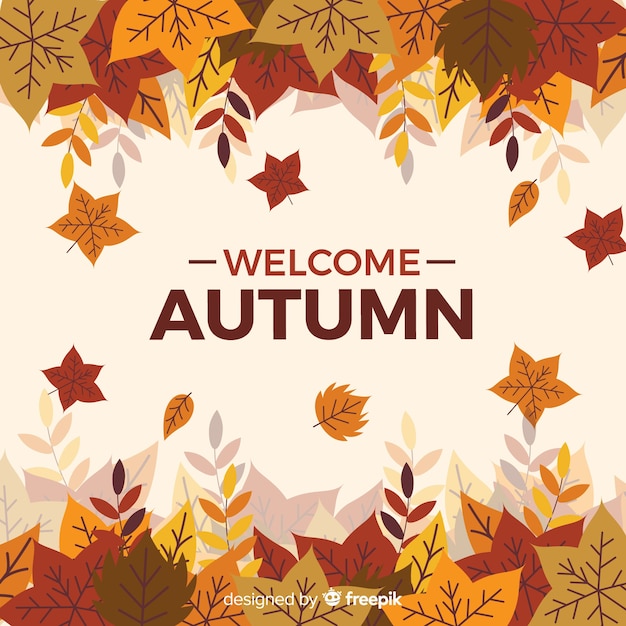 Free Vector | Autumn decorative background flat style