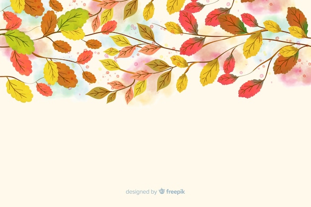 Free Vector | Autumn decorative background watercolor style