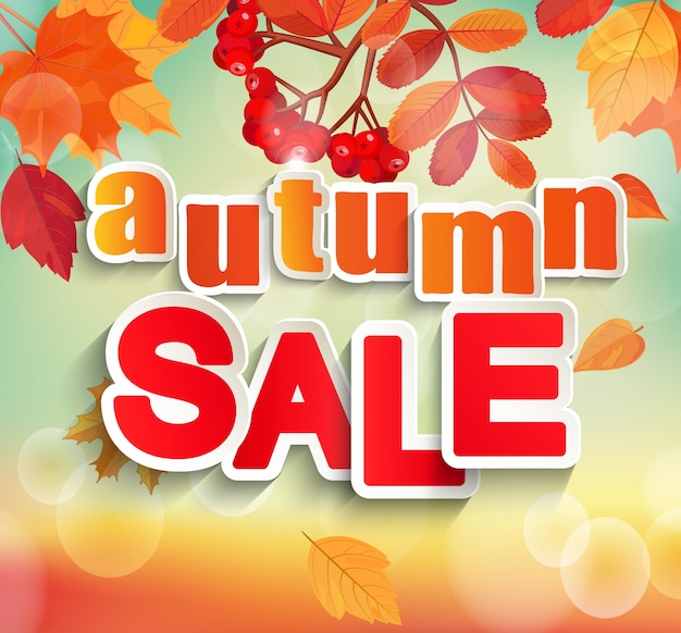 Premium Vector Autumn, fall sale design.