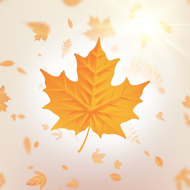 Premium Vector Autumn Falling Leaves Template For Placards Banners Flyers Presentations Reports Foliage Fall And Poplar Leaf Flying In Wind Motion Blur