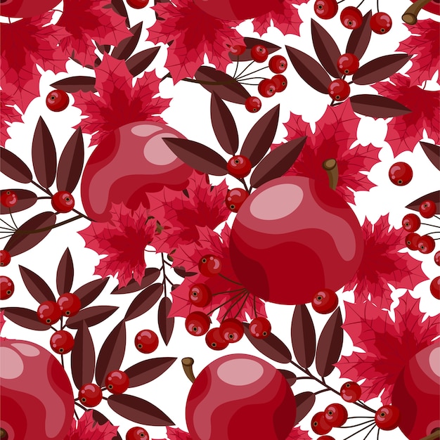 Premium Vector Autumn Floral Seamless Pattern