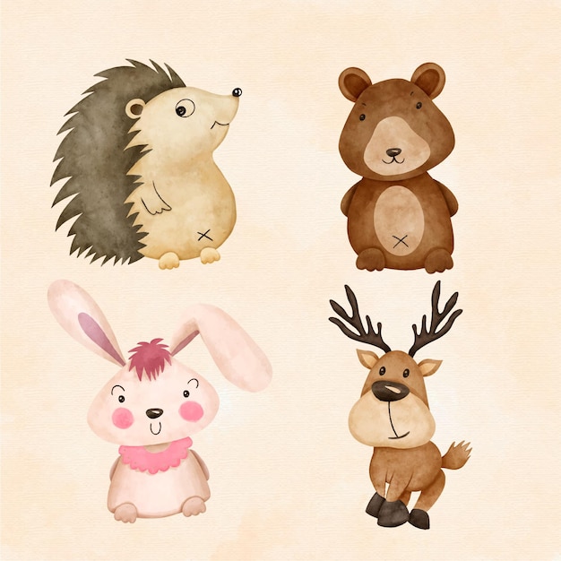 Download Autumn forest animals | Free Vector