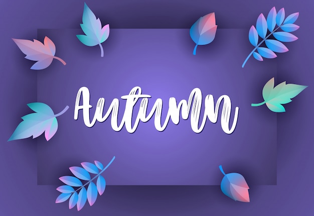 Autumn greeting card with violet Free Vector