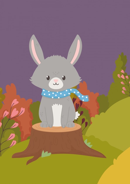 Download Free Autumn Illustration Of Cute Bunny With Scarf On Trunk Field Use our free logo maker to create a logo and build your brand. Put your logo on business cards, promotional products, or your website for brand visibility.