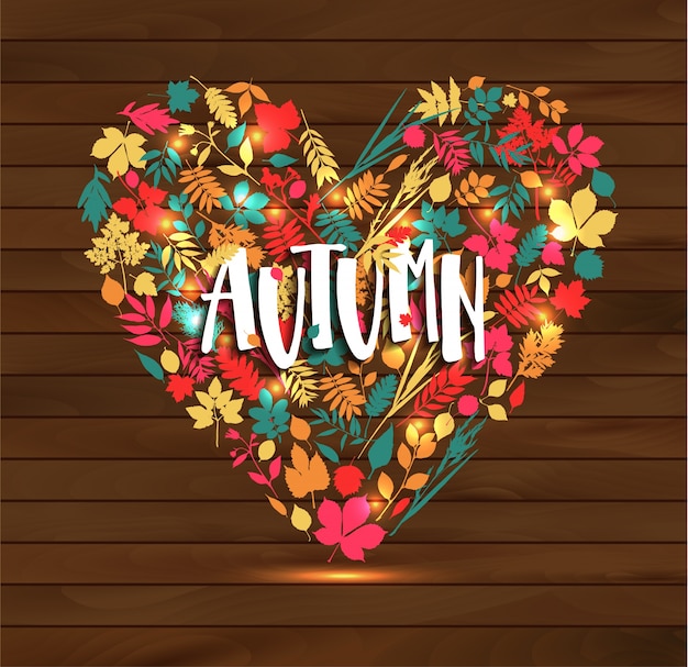 Autumn illustration of heart