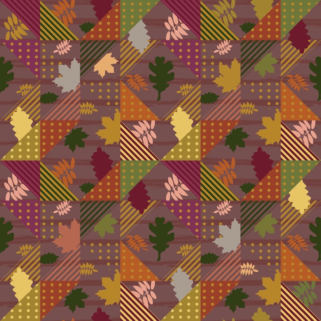 Autumn leaves abstract geometric pattern Premium Vector
