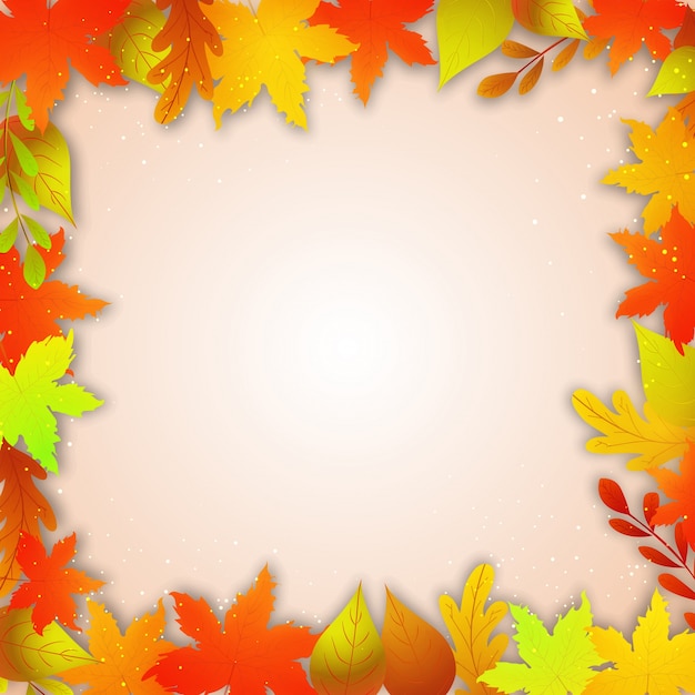 Premium Vector | Autumn leaves background, happy thanksgiving day concept.