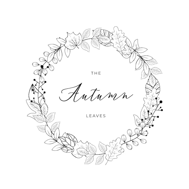 Download Free Autumn Leaves Doodle Line Art Ring Black And White Vector Use our free logo maker to create a logo and build your brand. Put your logo on business cards, promotional products, or your website for brand visibility.