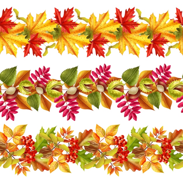 Download Autumn leaves seamless border | Free Vector