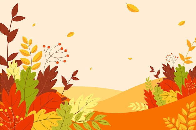 Autumn leaves wallpaper theme | Free Vector