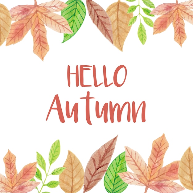 Premium Vector | Autumn leaves watercolor background