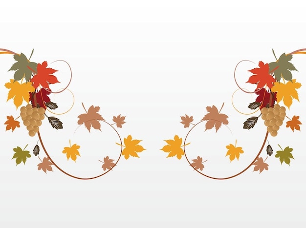 Autumn plant leaves decorations vector