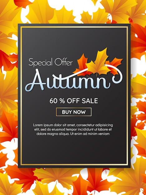 Premium Vector | Autumn sale template banner vector background for ...