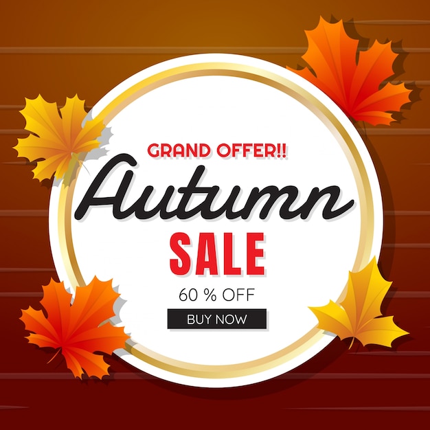 Autumn sale template banner Vector\
background