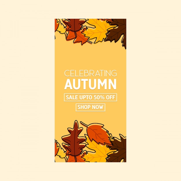 Autumn season brochure design vector