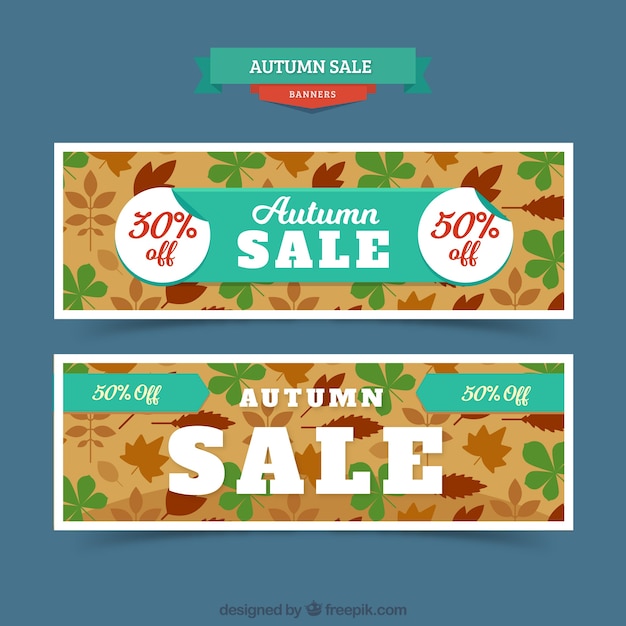 Autumn season sale banners with
vegetation