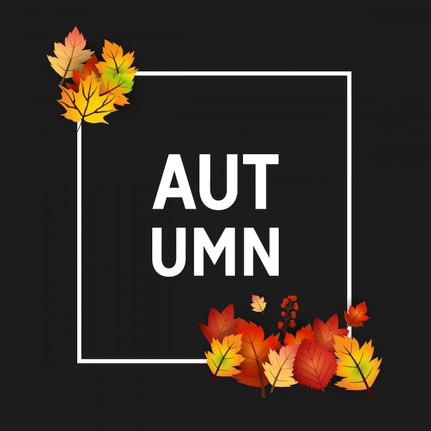 Autumn season with creative design and dark
background vector
