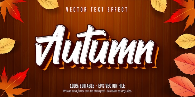 Premium Vector | Autumn text, autumn style editable text effect on ...