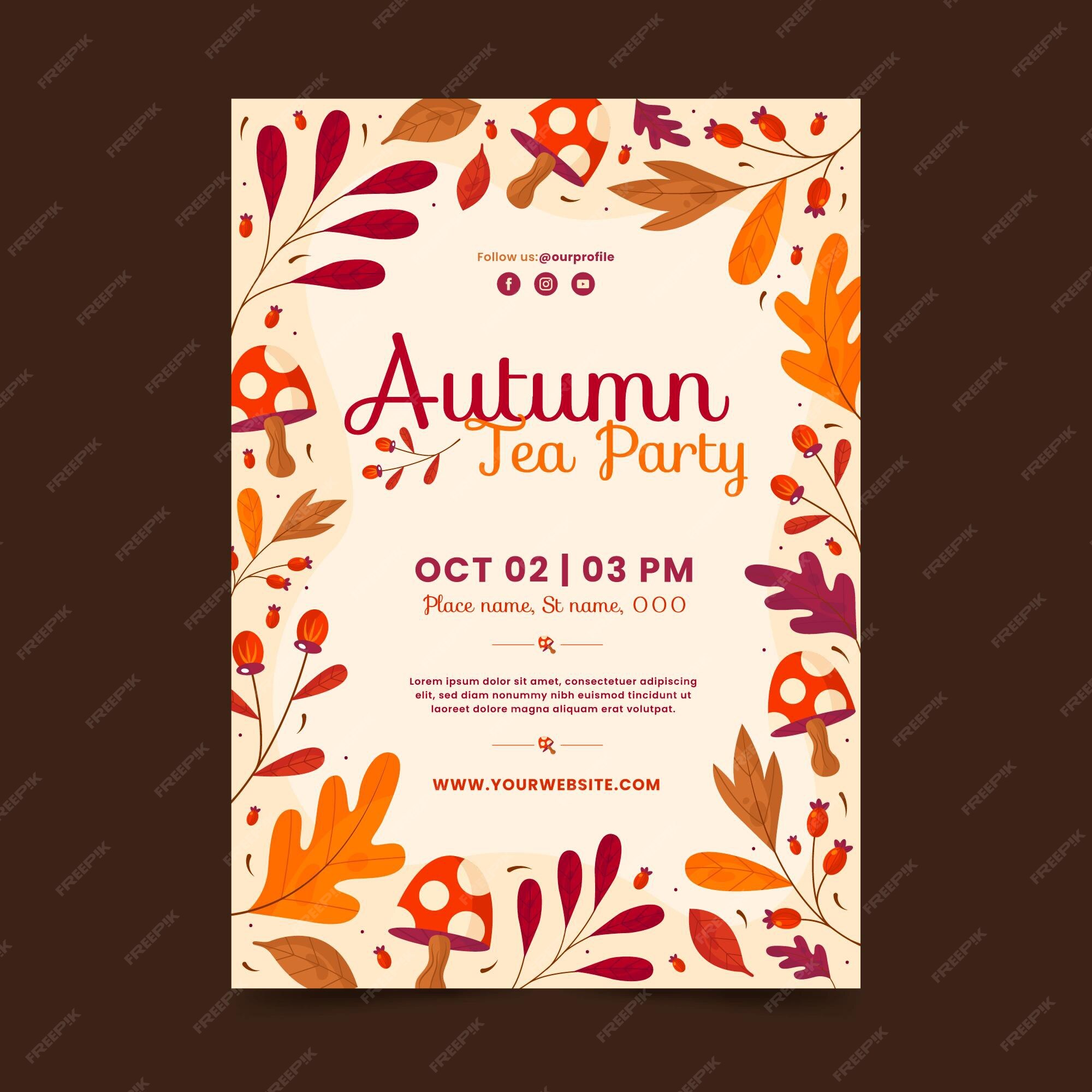 Free Vector | Autumn vertical poster template