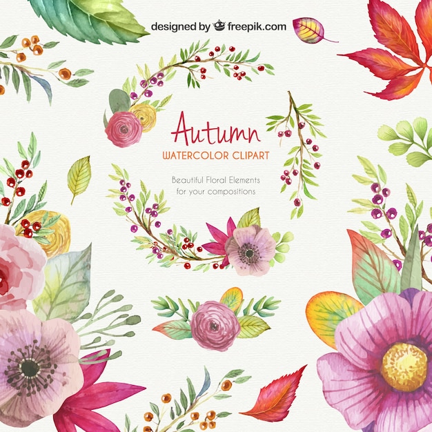 free watercolor flowers clipart - photo #44