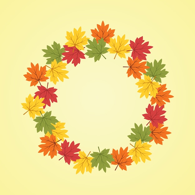 Download Autumn wreath background illustration in flat style | Free ...