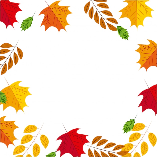 Autumnal frame background with leaves Vector | Free Download