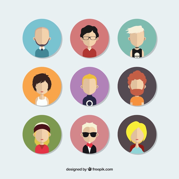 Download Free Vector | Avatars pack of people in flat design