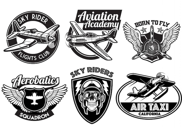 Download Free Aviation Badge Design Set Premium Vector Use our free logo maker to create a logo and build your brand. Put your logo on business cards, promotional products, or your website for brand visibility.