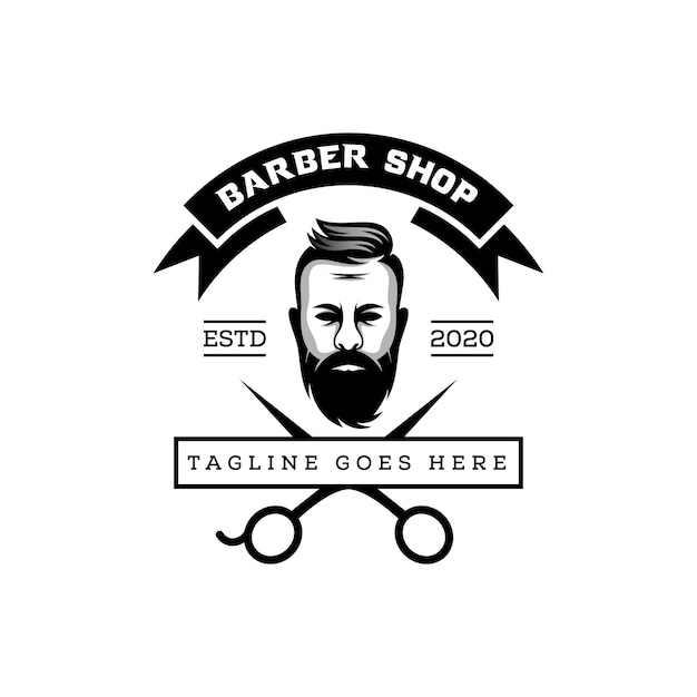 Download Free Awesome Barber Shop Logo Beard Man Haircut Logo Template Use our free logo maker to create a logo and build your brand. Put your logo on business cards, promotional products, or your website for brand visibility.