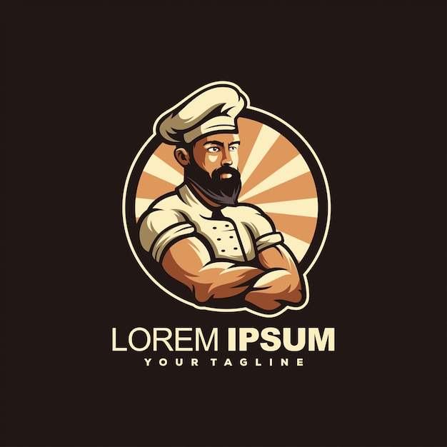 Download Free Awesome Bearded Chef Logo Design Premium Vector Use our free logo maker to create a logo and build your brand. Put your logo on business cards, promotional products, or your website for brand visibility.